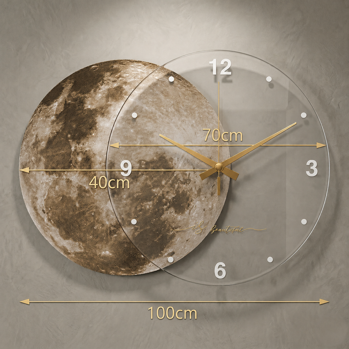 Grande horloge murale moderne terre