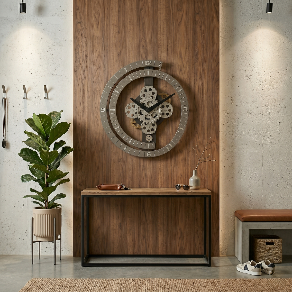 Grande horloge murale steampunk