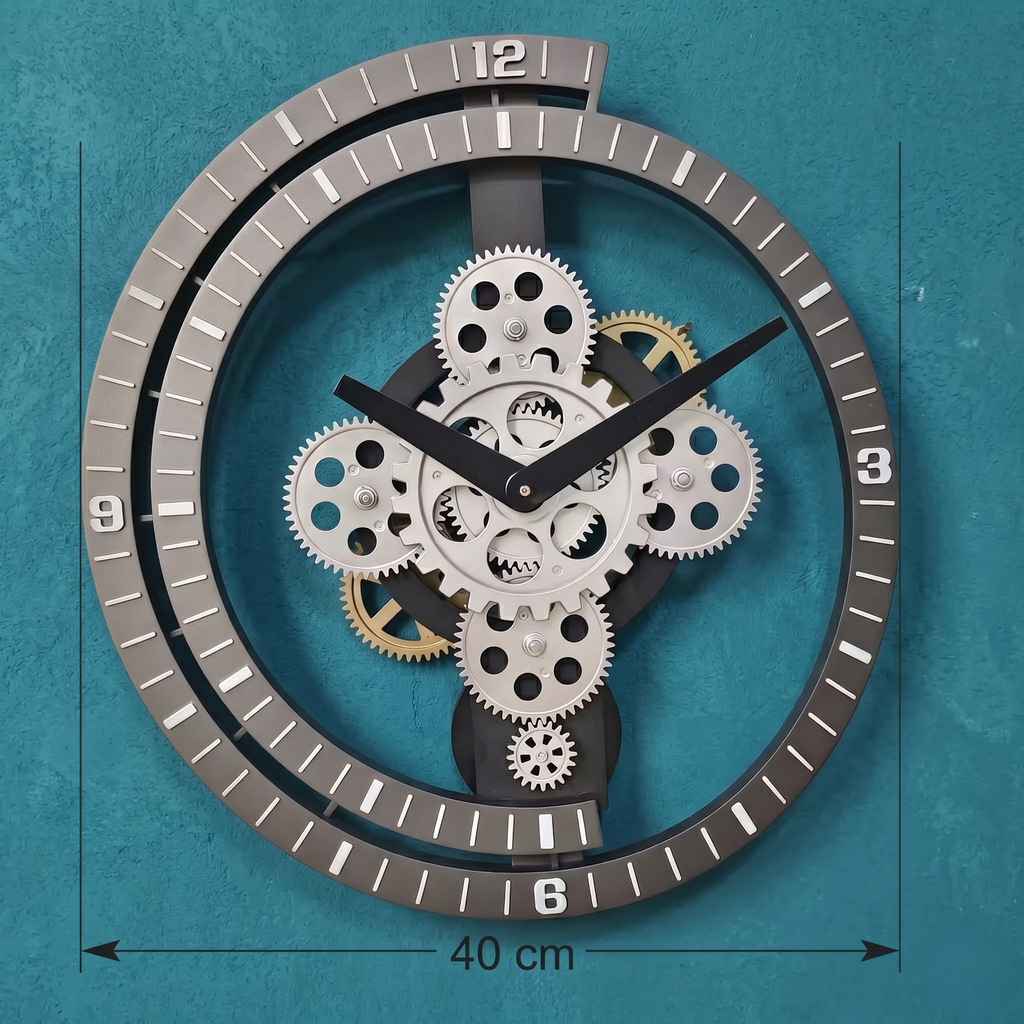Grande horloge murale steampunk