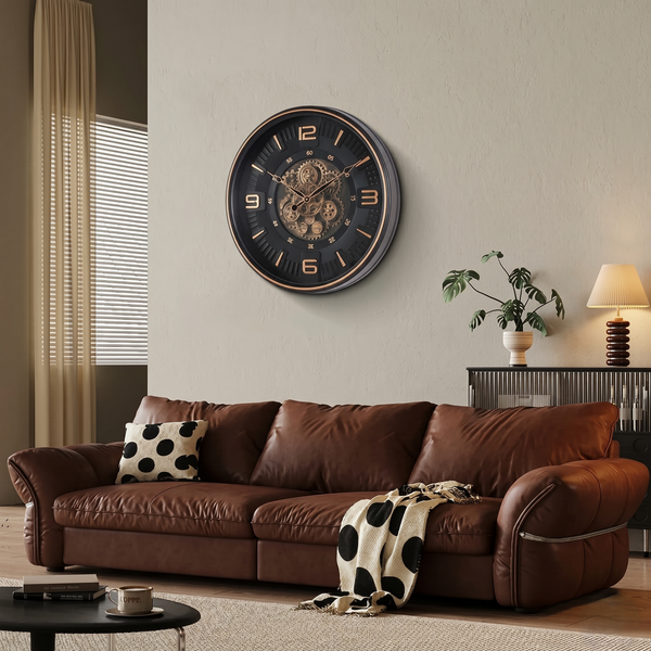 Grande horloge avec mecanisme apparent