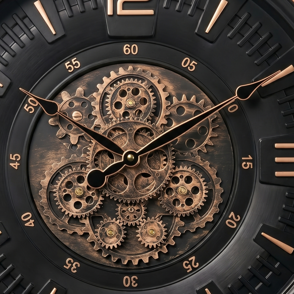 Grande horloge avec mecanisme apparent
