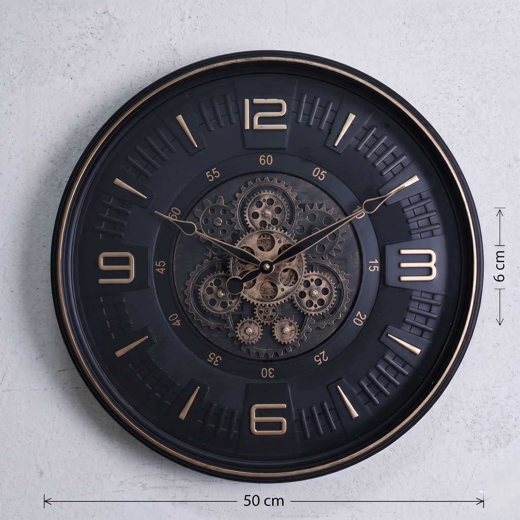 Grande horloge avec mecanisme apparent