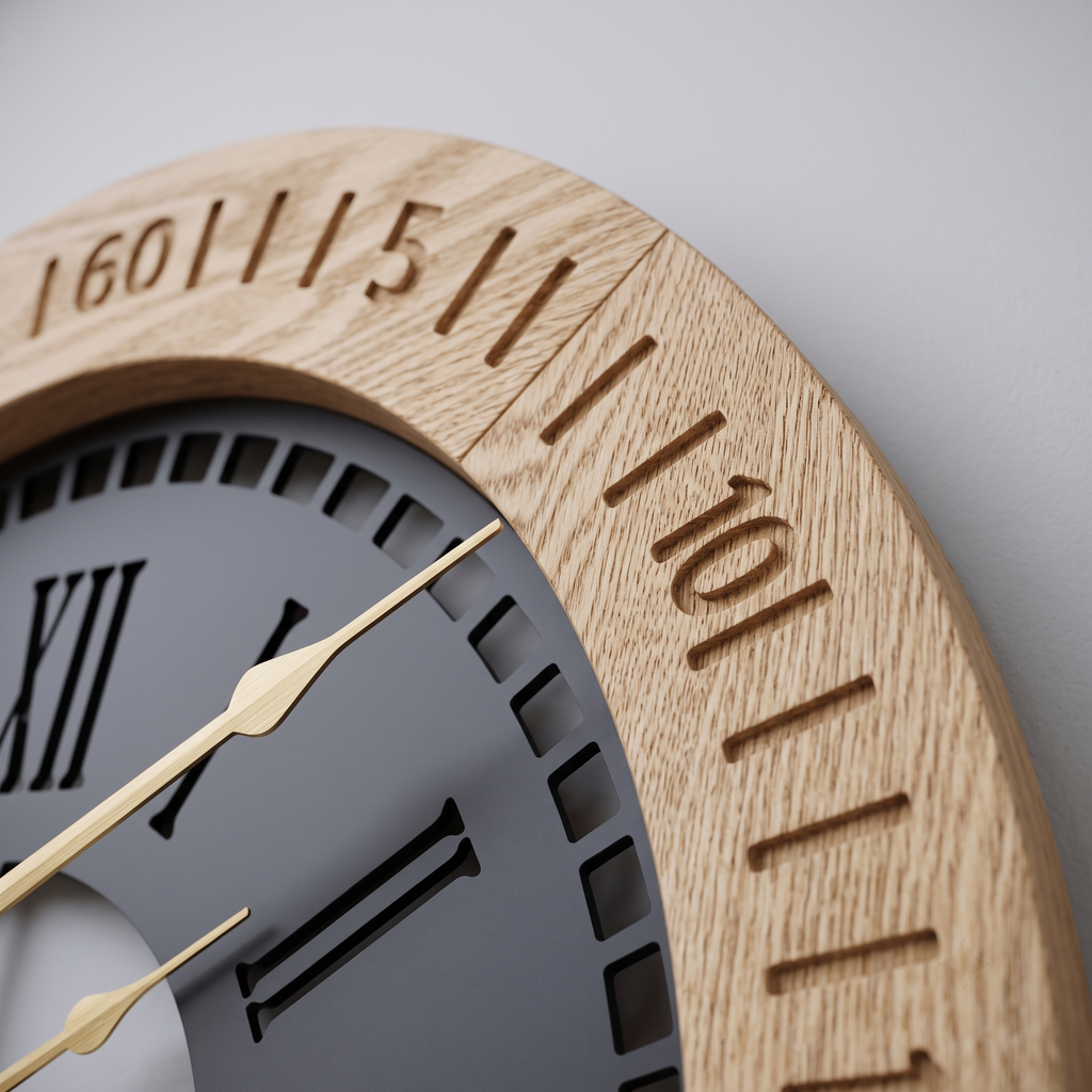 Grande horloge bois et métal