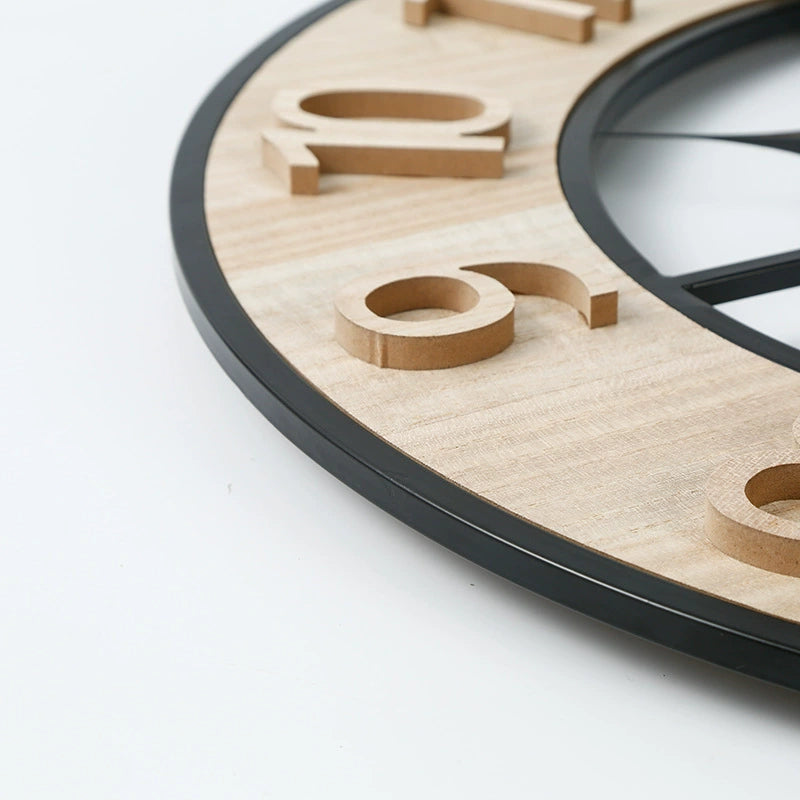 Grande horloge bois et noir