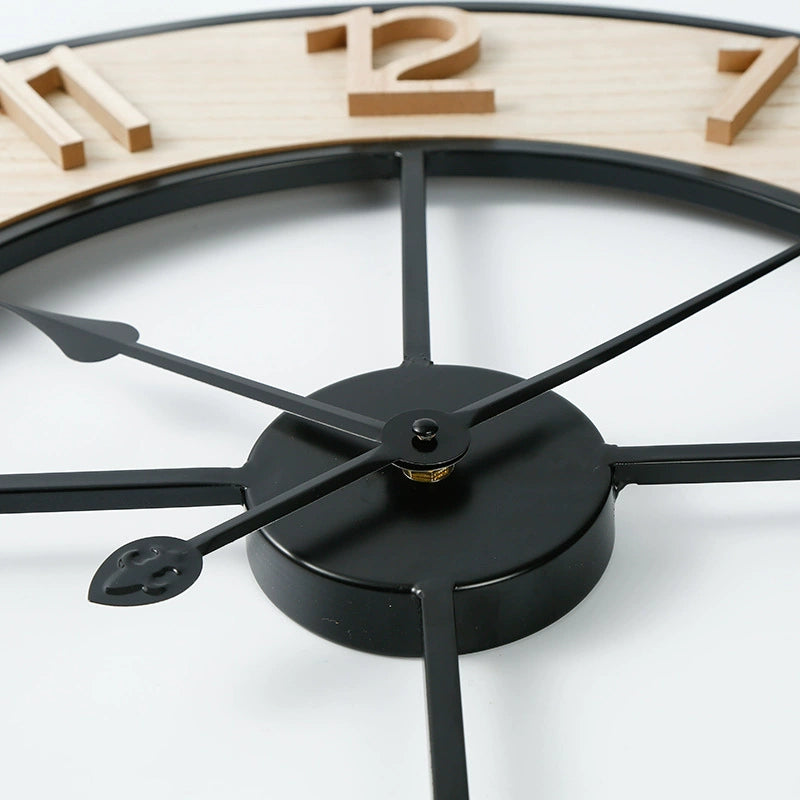 Grande horloge bois et noir