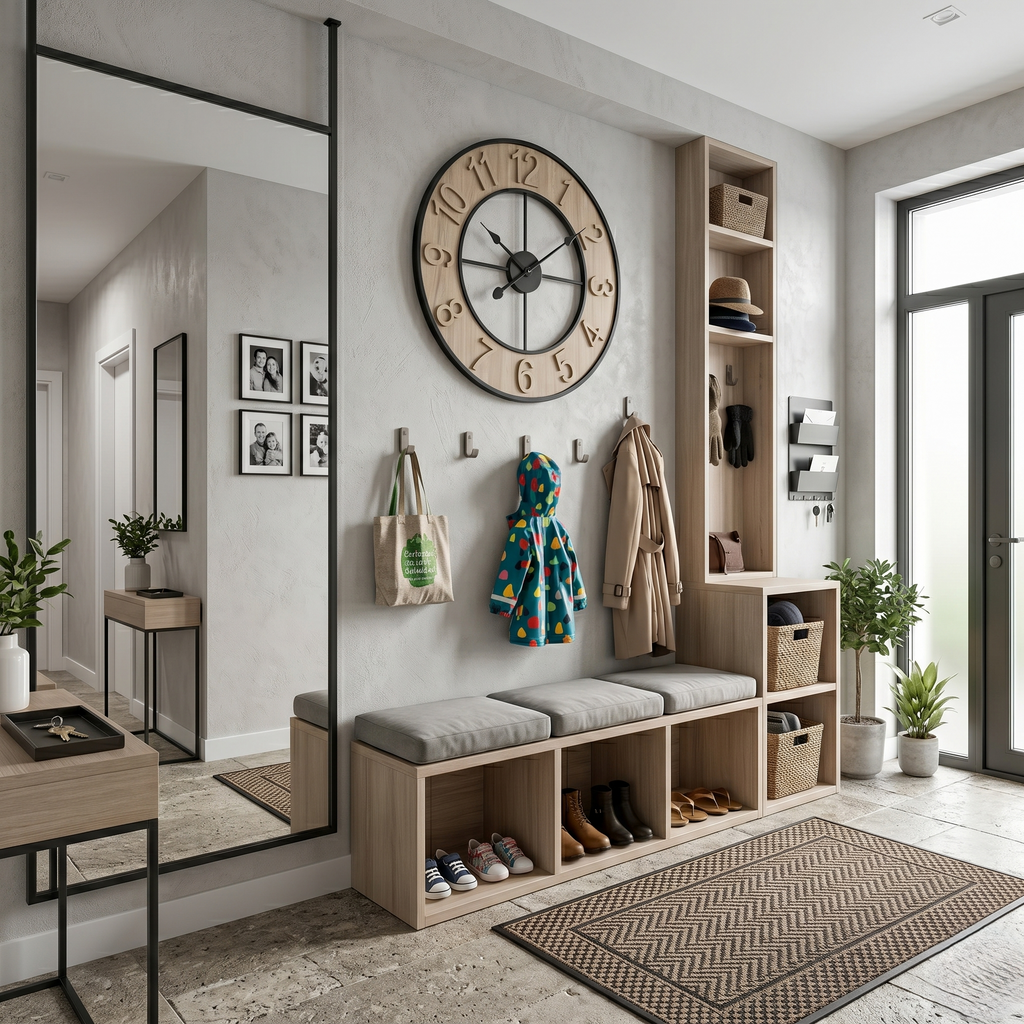 Grande horloge bois et noir