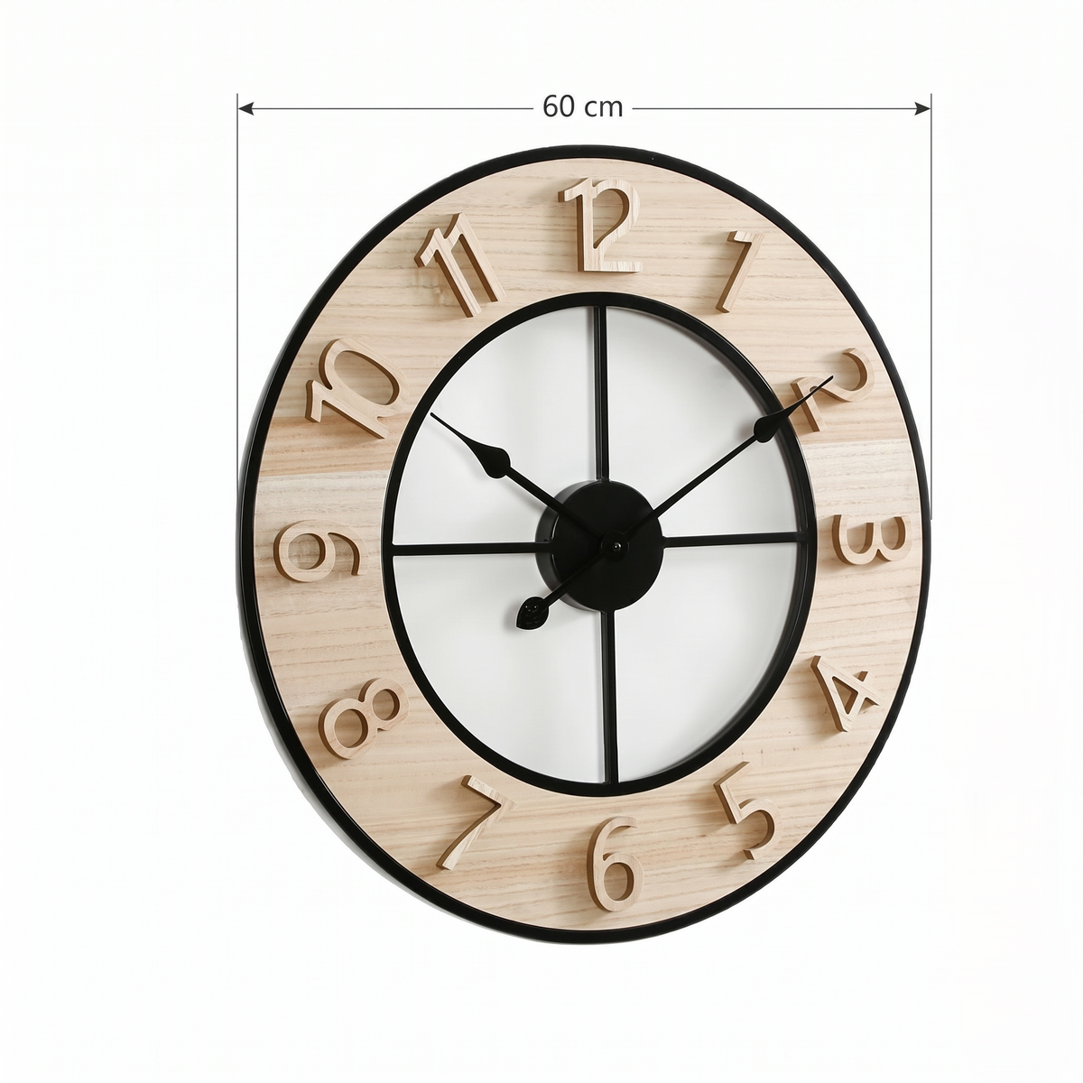 Grande horloge bois et noir