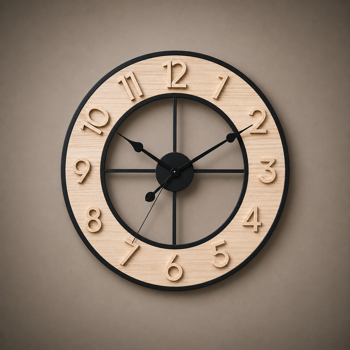 Grande horloge bois et noir