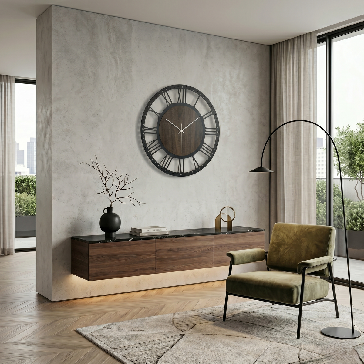 Grande horloge chiffre romain