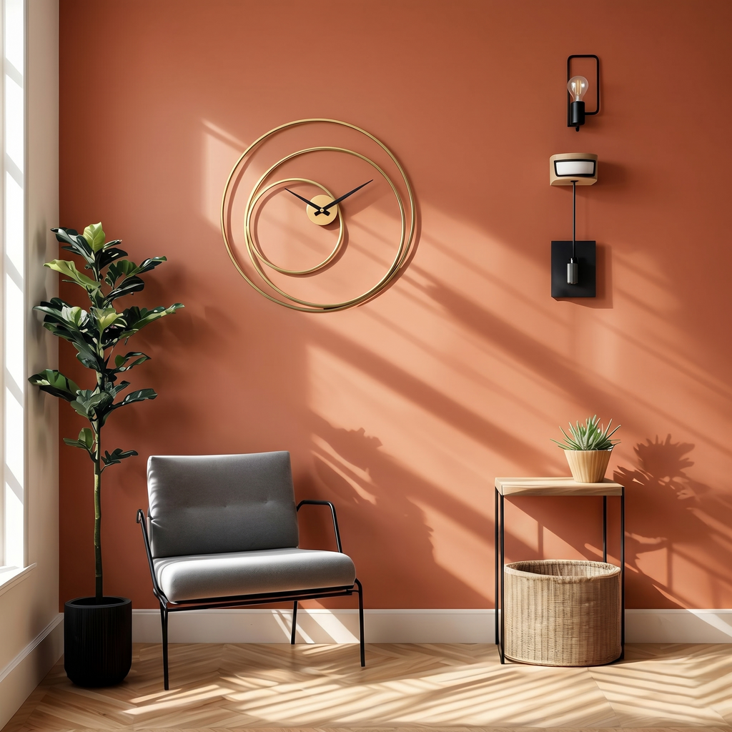 Grande horloge contemporaine dore