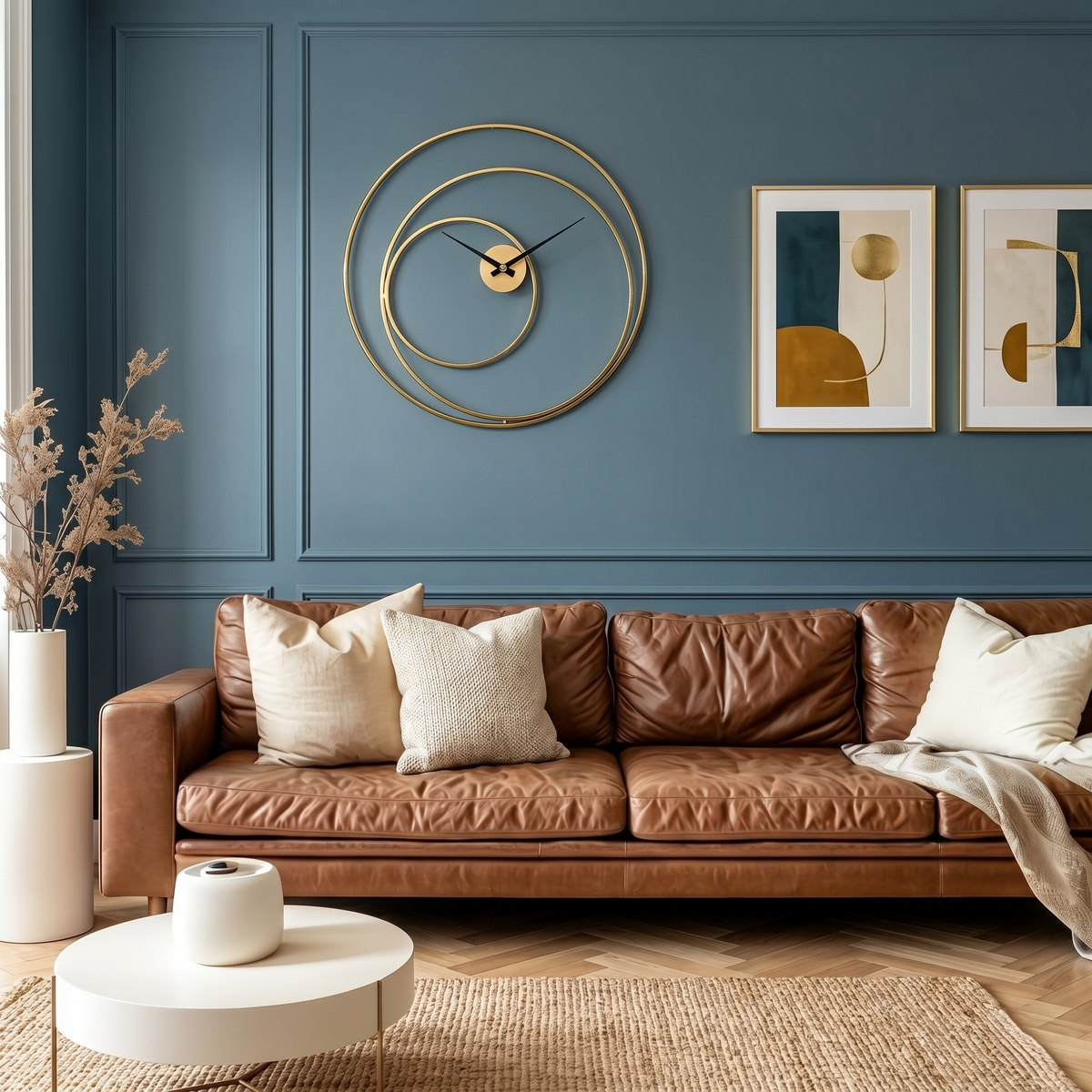Grande horloge contemporaine dore