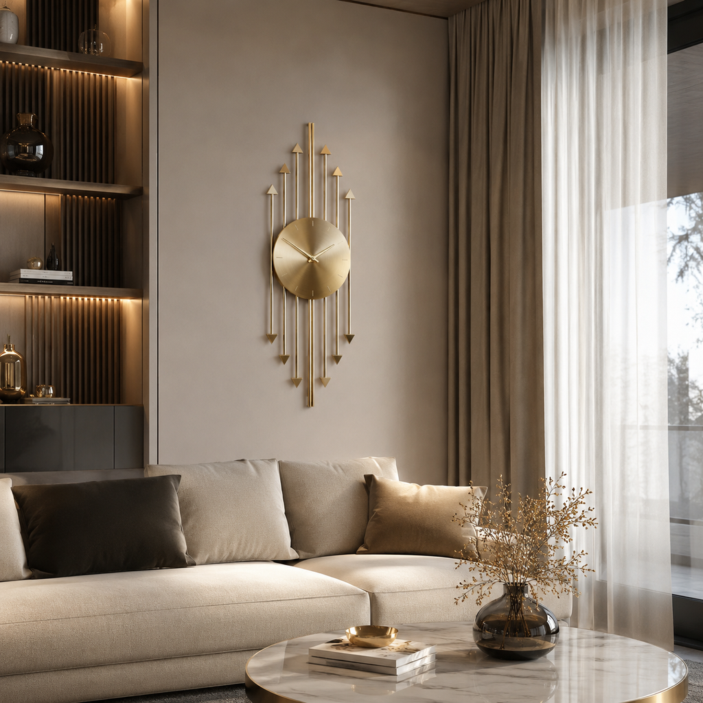 Grande horloge design doré