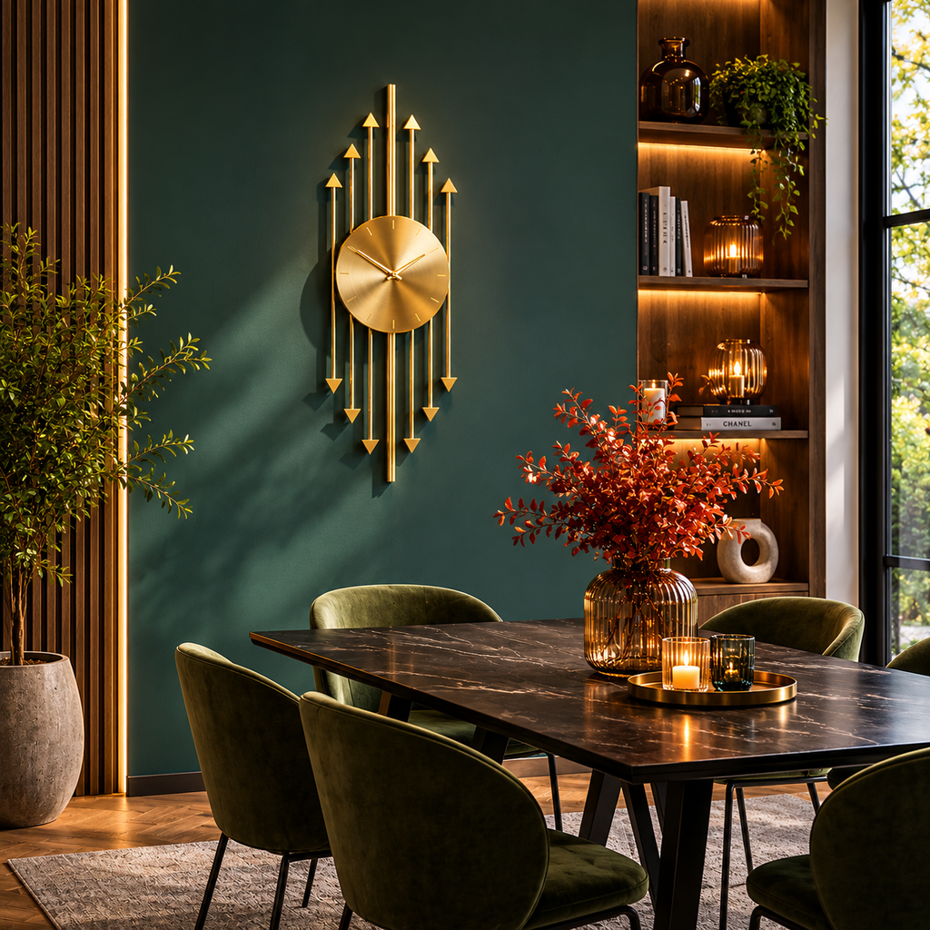 Grande horloge design doré