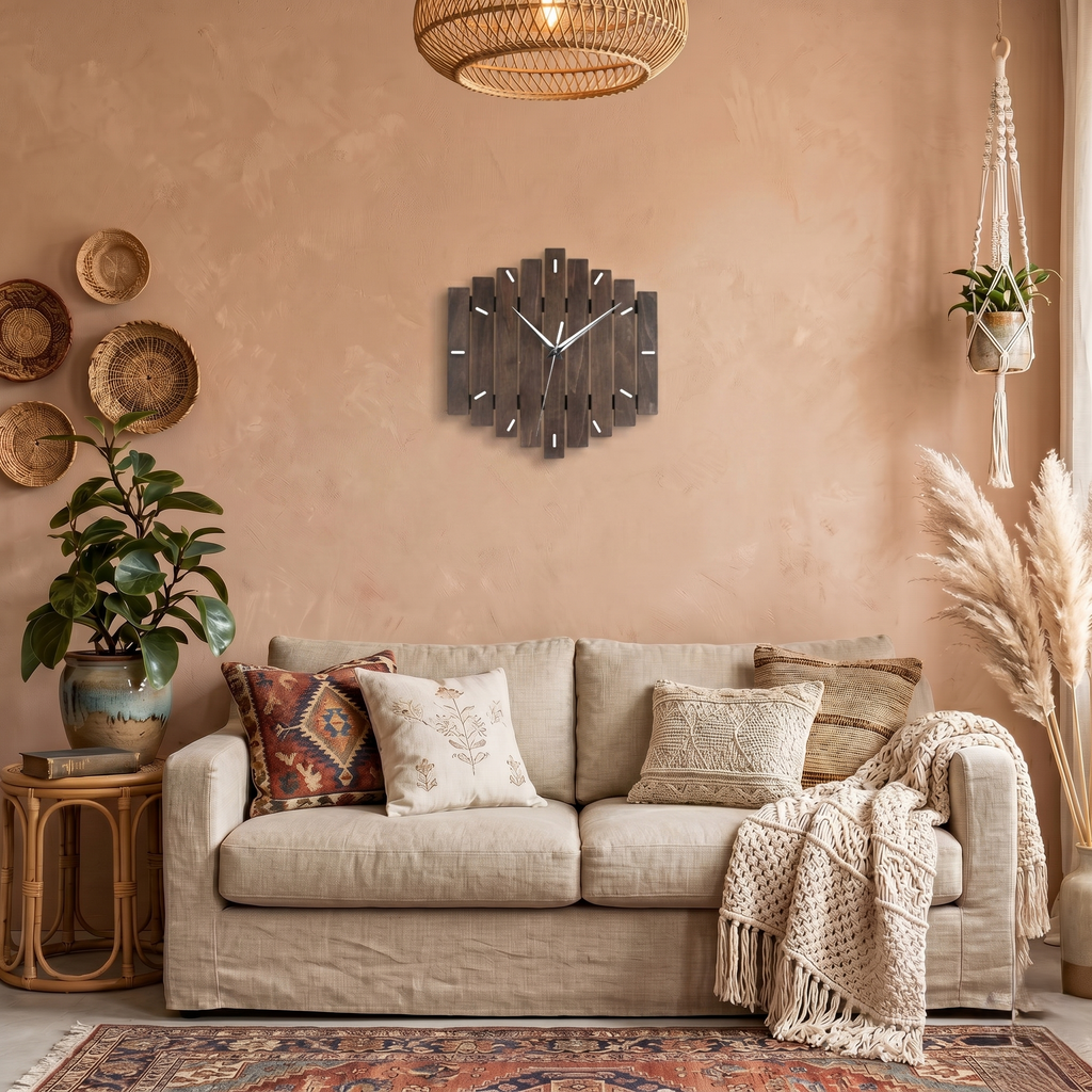 Horloge en bois rustique scandinave