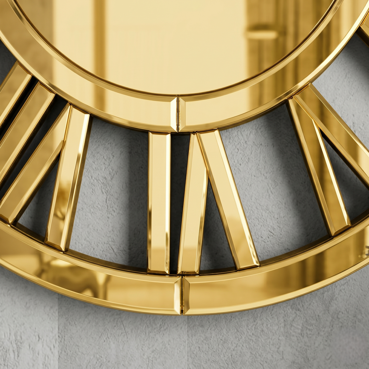 Grande horloge miroir doré
