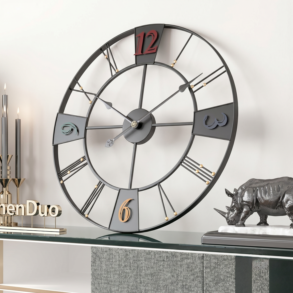 Grande horloge murale industrielle