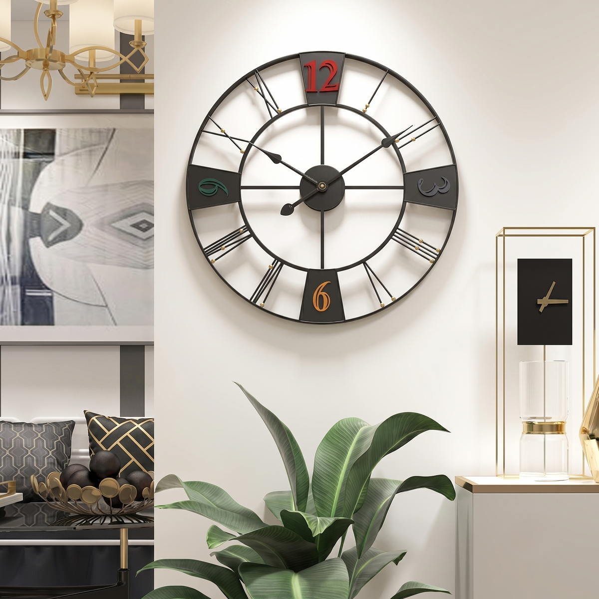 Grande horloge murale industrielle
