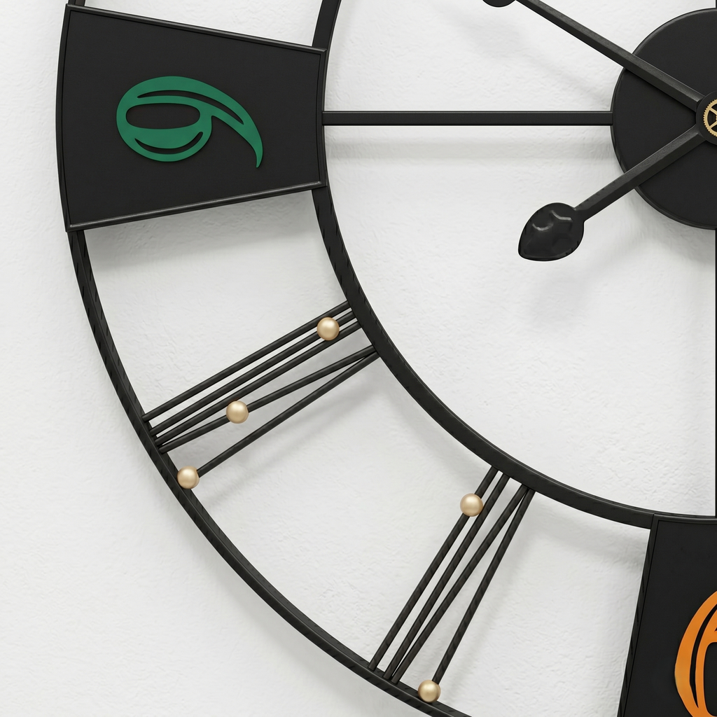 Grande horloge murale industrielle