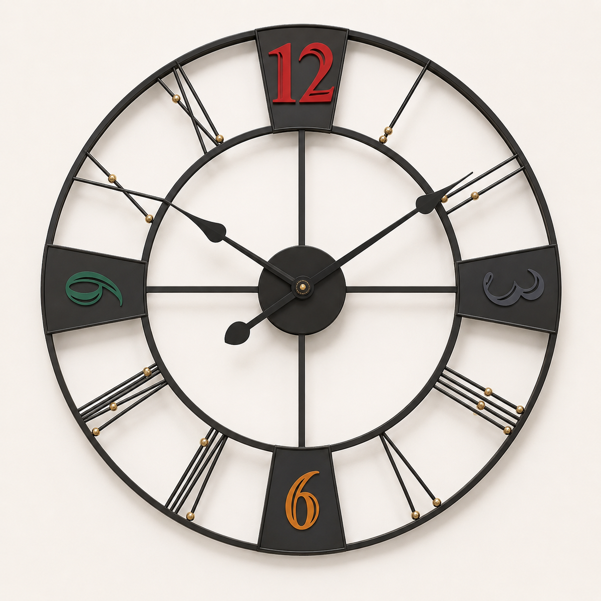 Grande horloge murale industrielle
