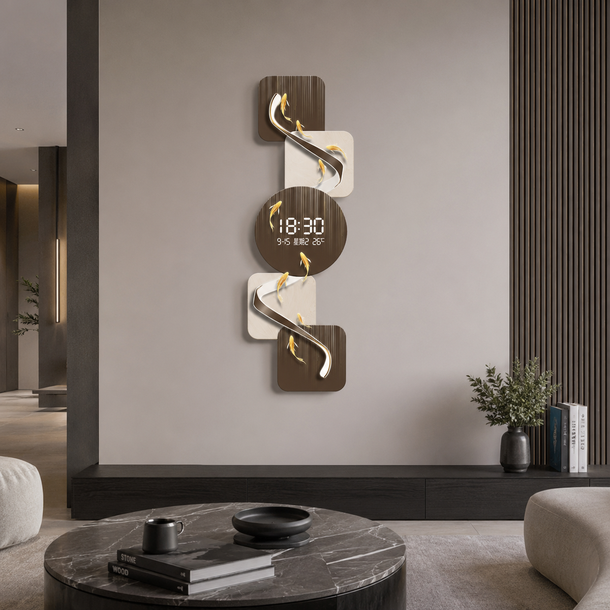 Grande horloge murale numérique