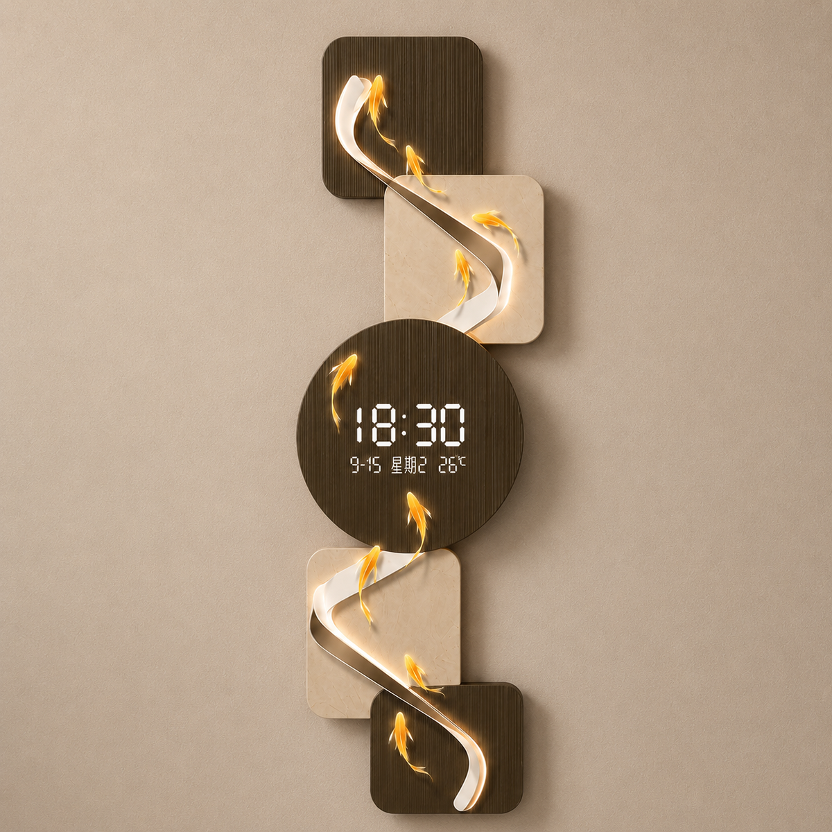 Grande horloge murale numérique