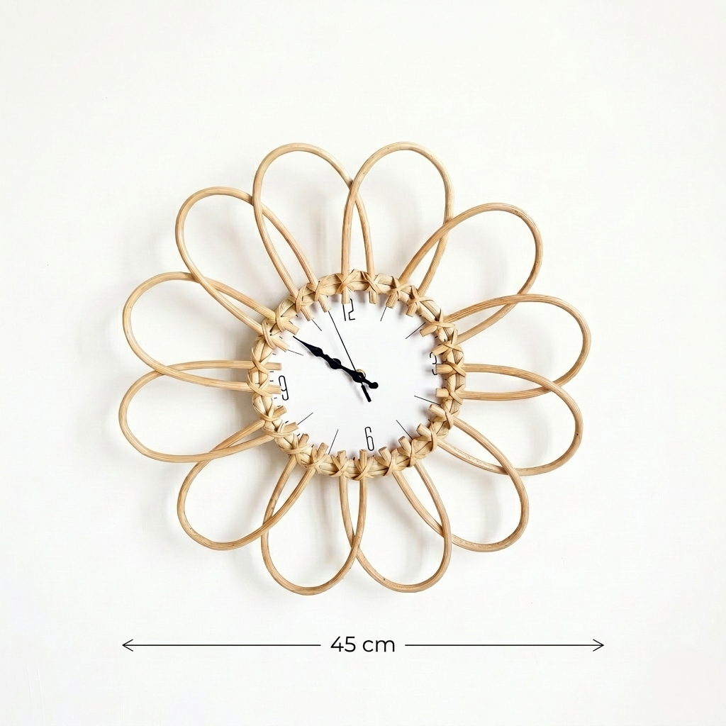 Grande horloge rotin