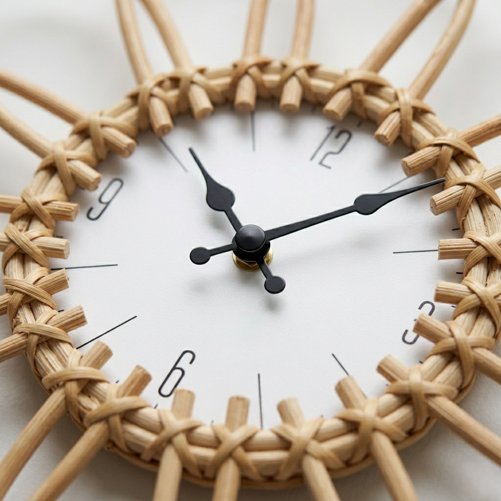 Grande horloge rotin