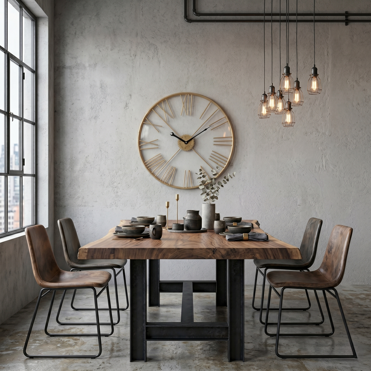 Grande horloge rouage doré