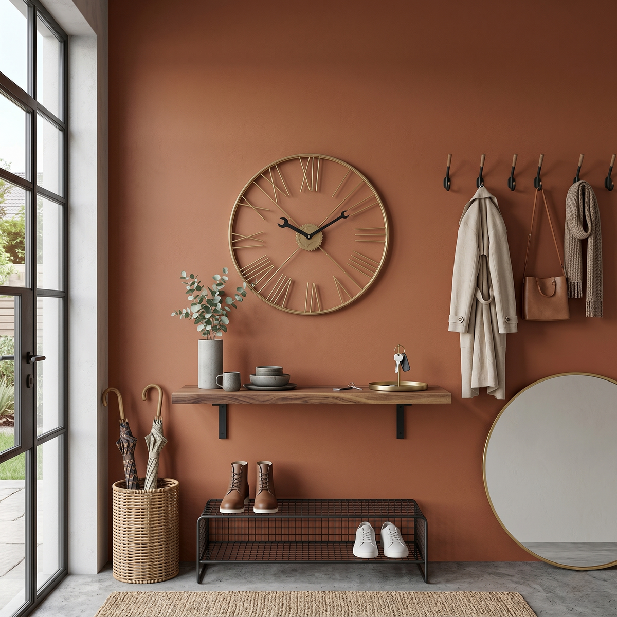 Grande horloge rouage doré
