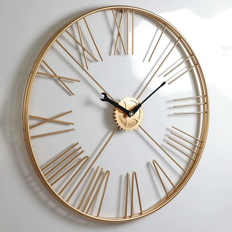 Grande horloge rouage doré