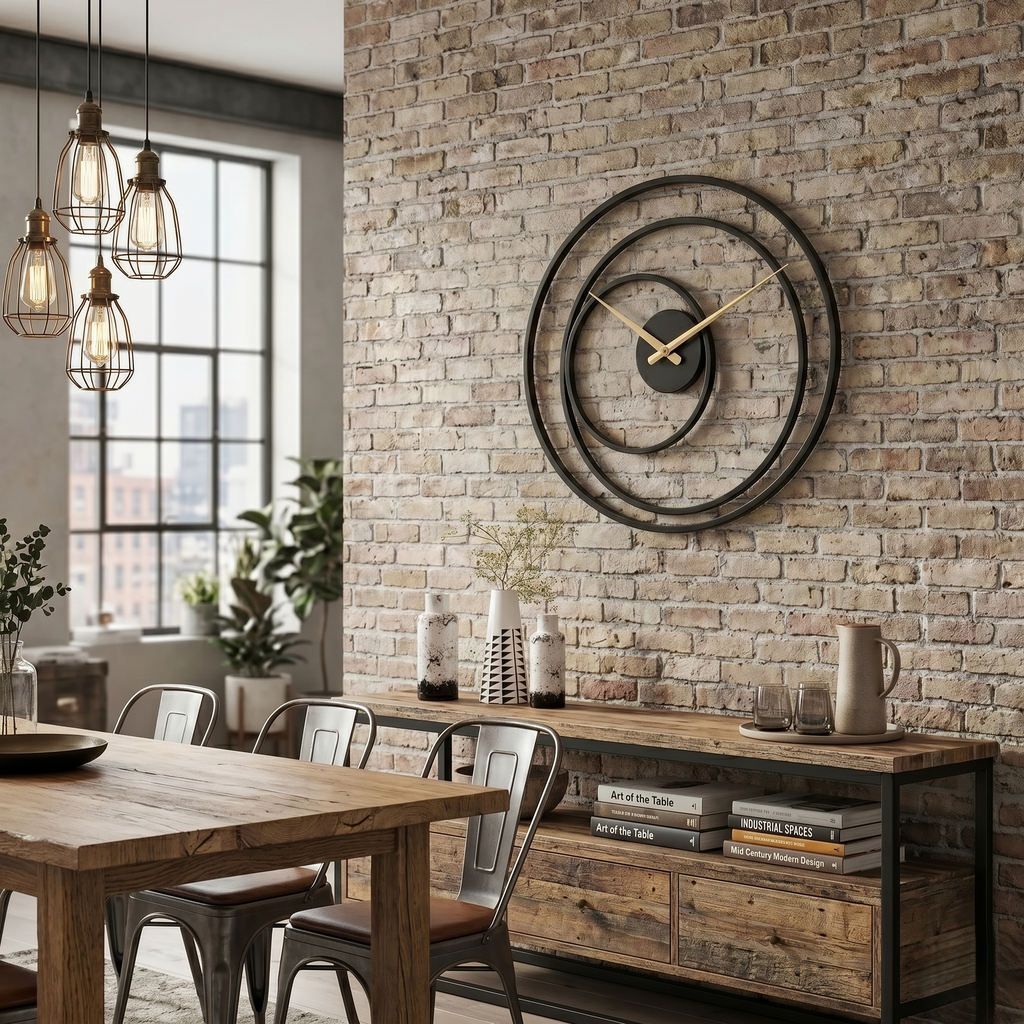 Grosse horloge murale style industriel