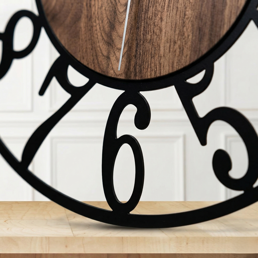 Horloge bois et métal