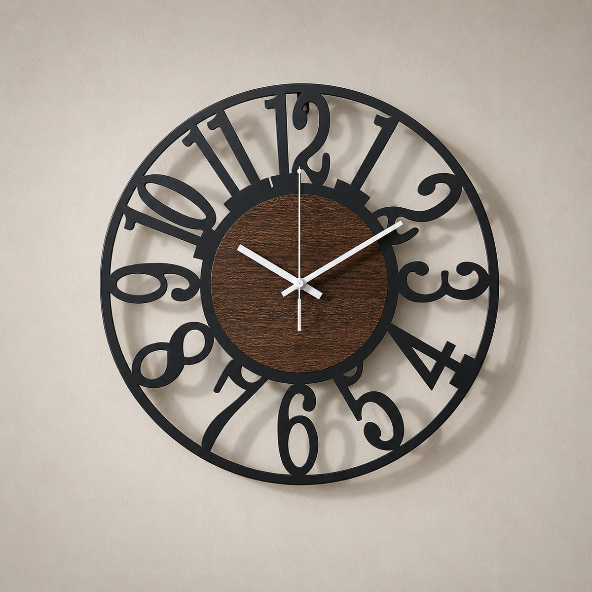 Horloge bois et métal