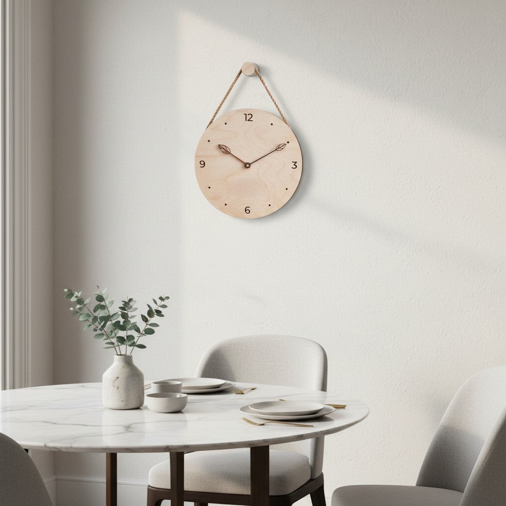 Horloge bois scandinave minimaliste