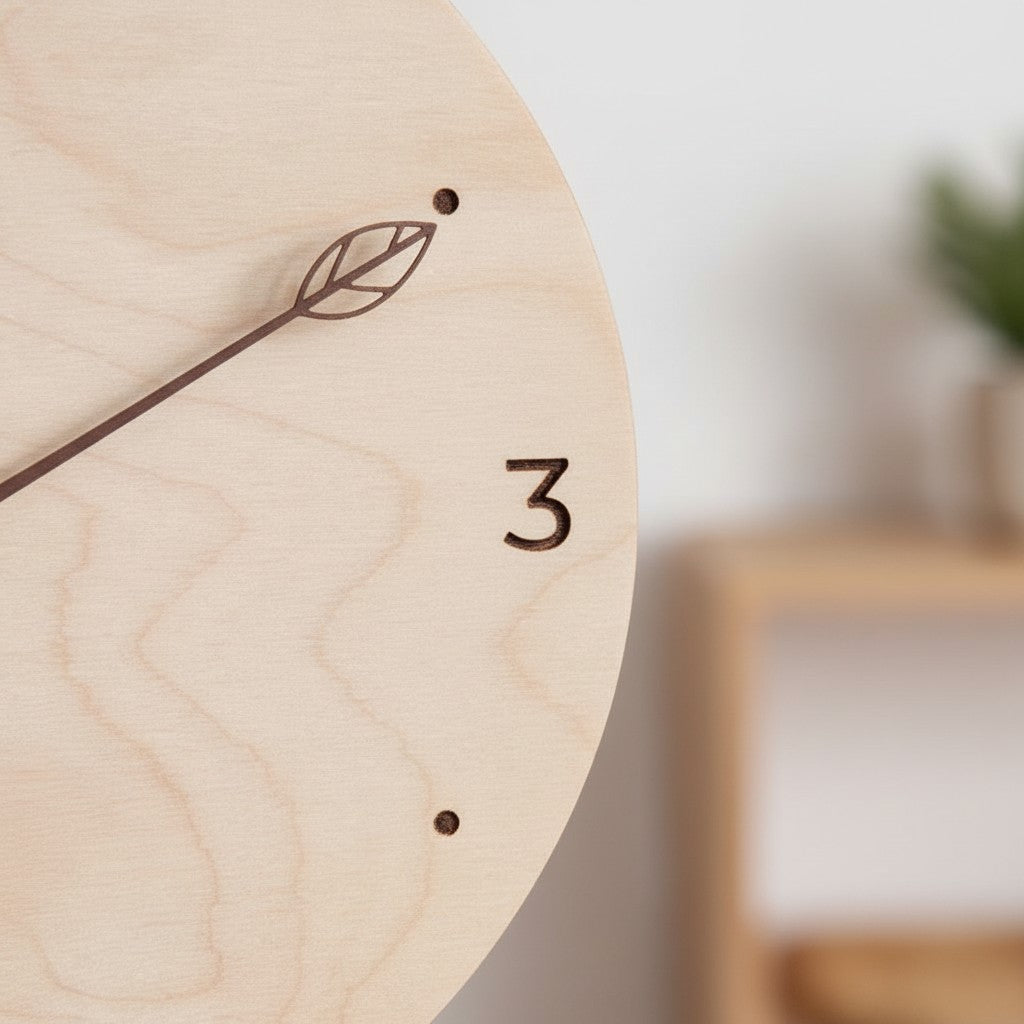 Horloge bois scandinave minimaliste