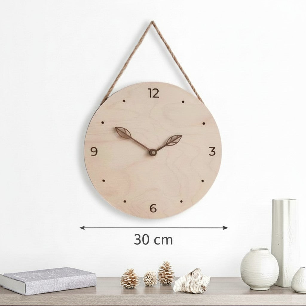 Horloge bois scandinave minimaliste