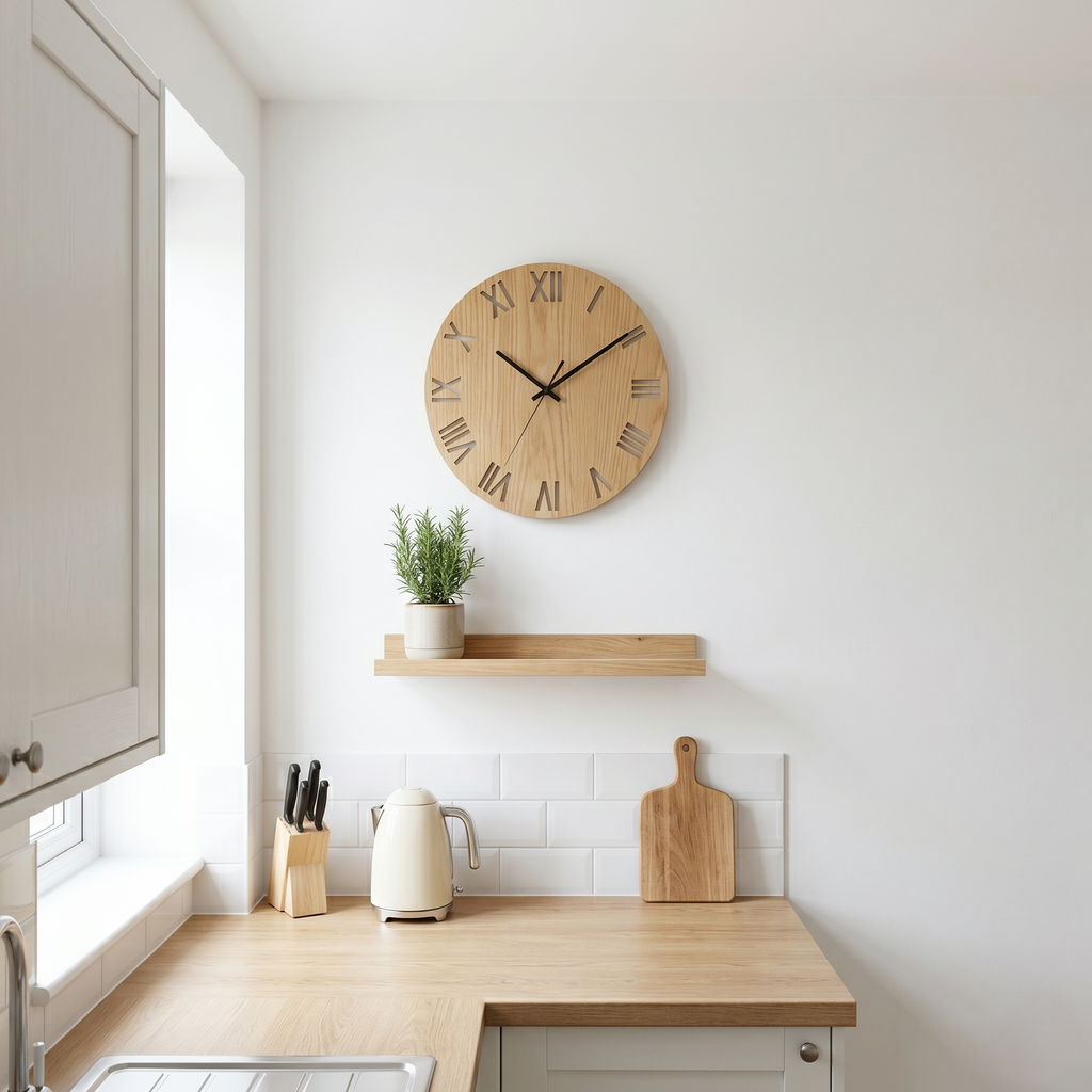Horloge chiffre romain bois