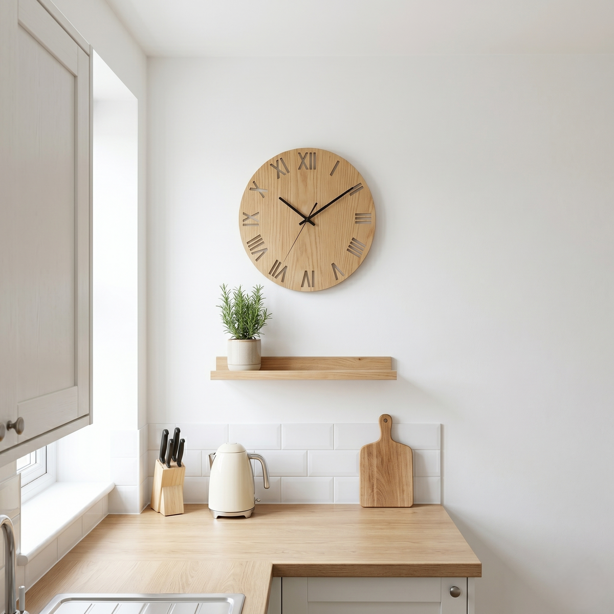 Horloge chiffre romain bois