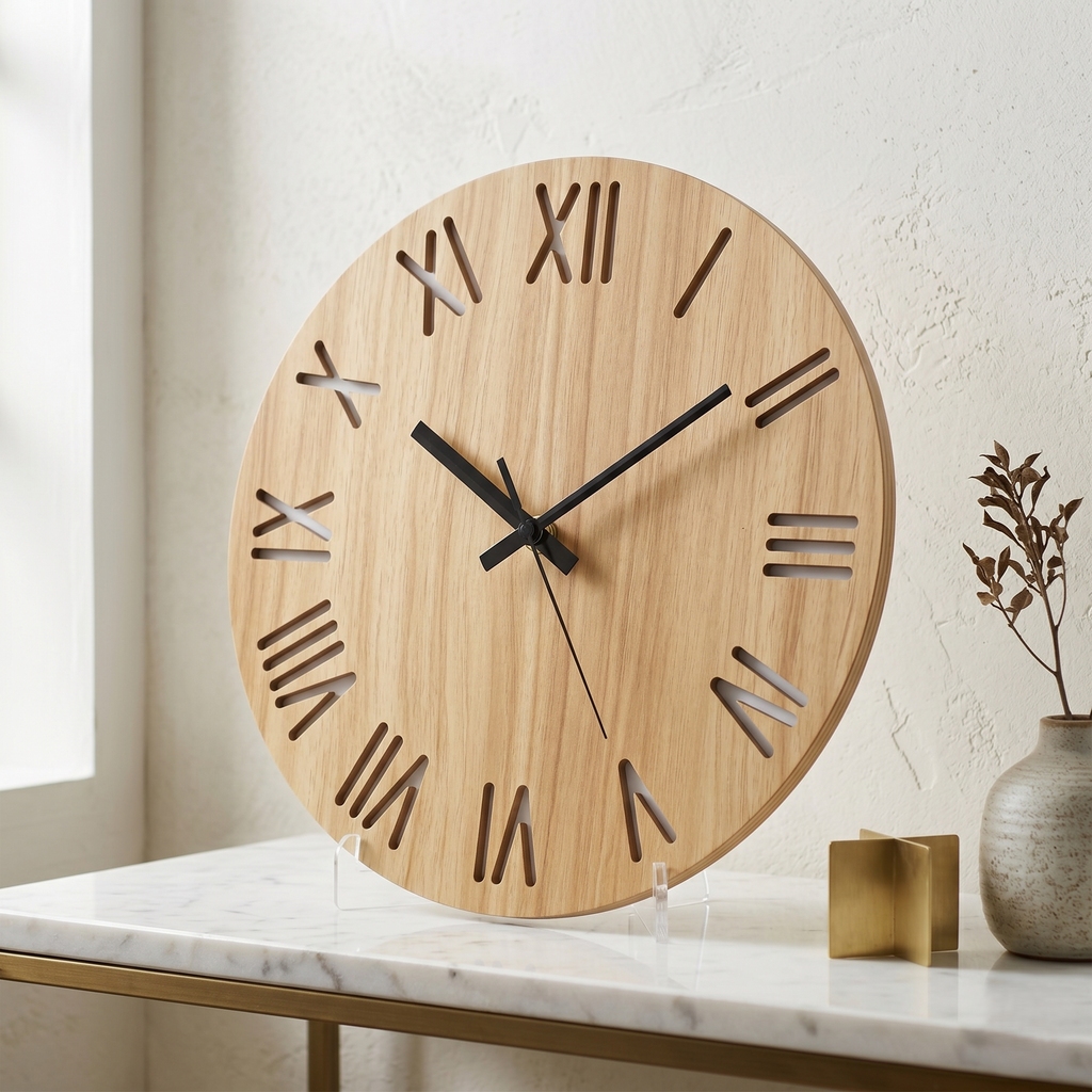 Horloge chiffre romain bois