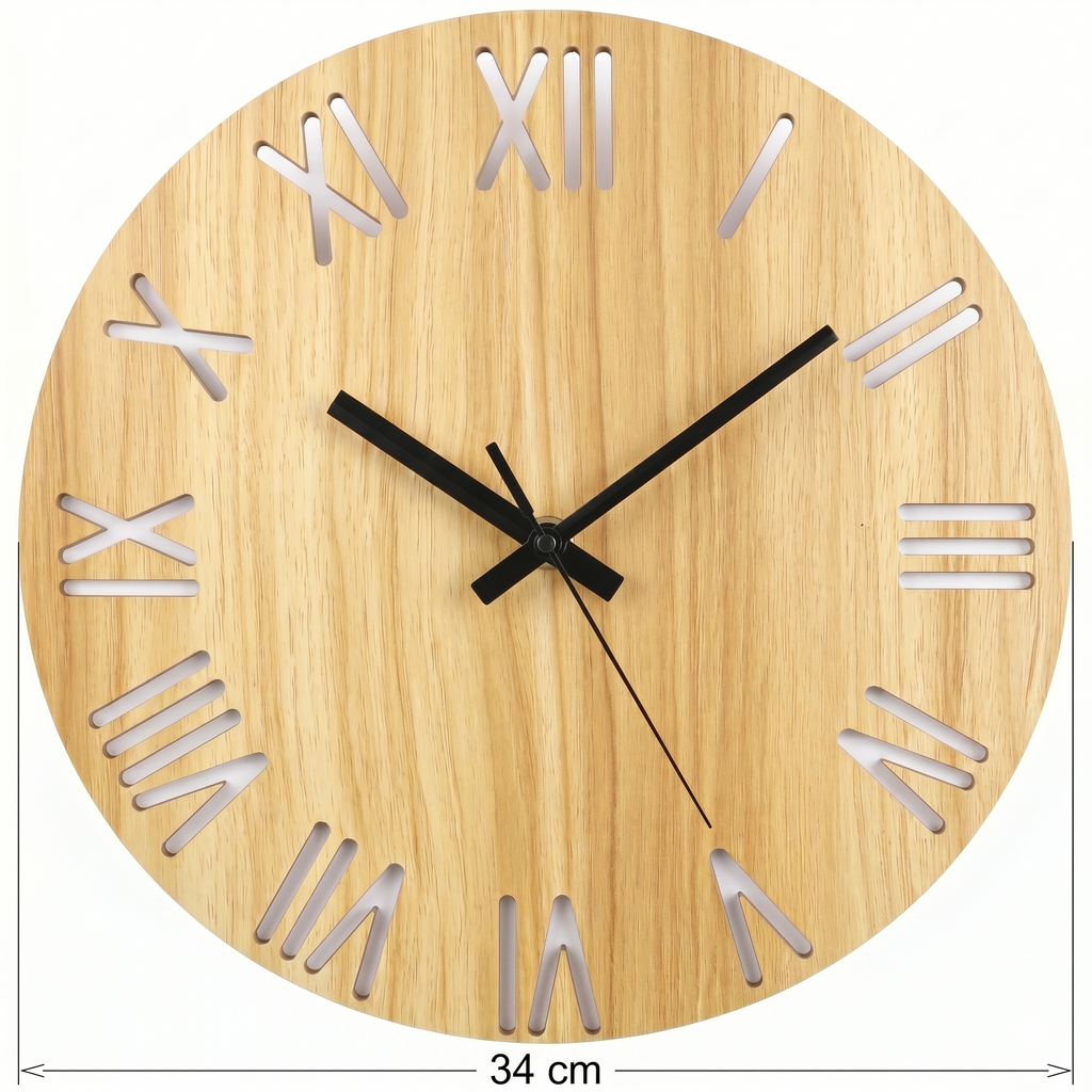 Horloge chiffre romain bois