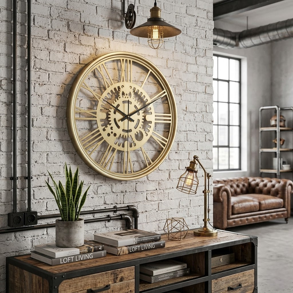Horloge en métal chiffre romain