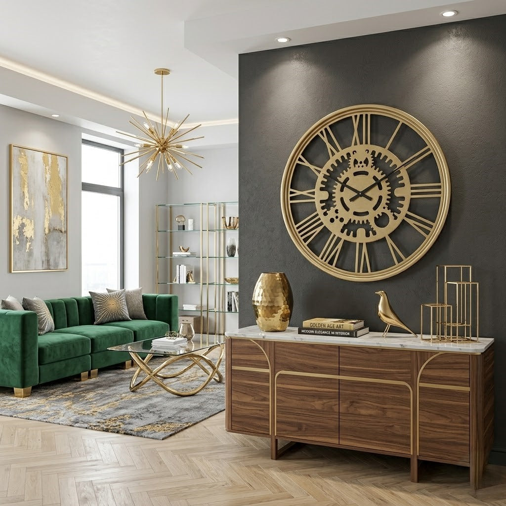 Horloge en métal chiffre romain