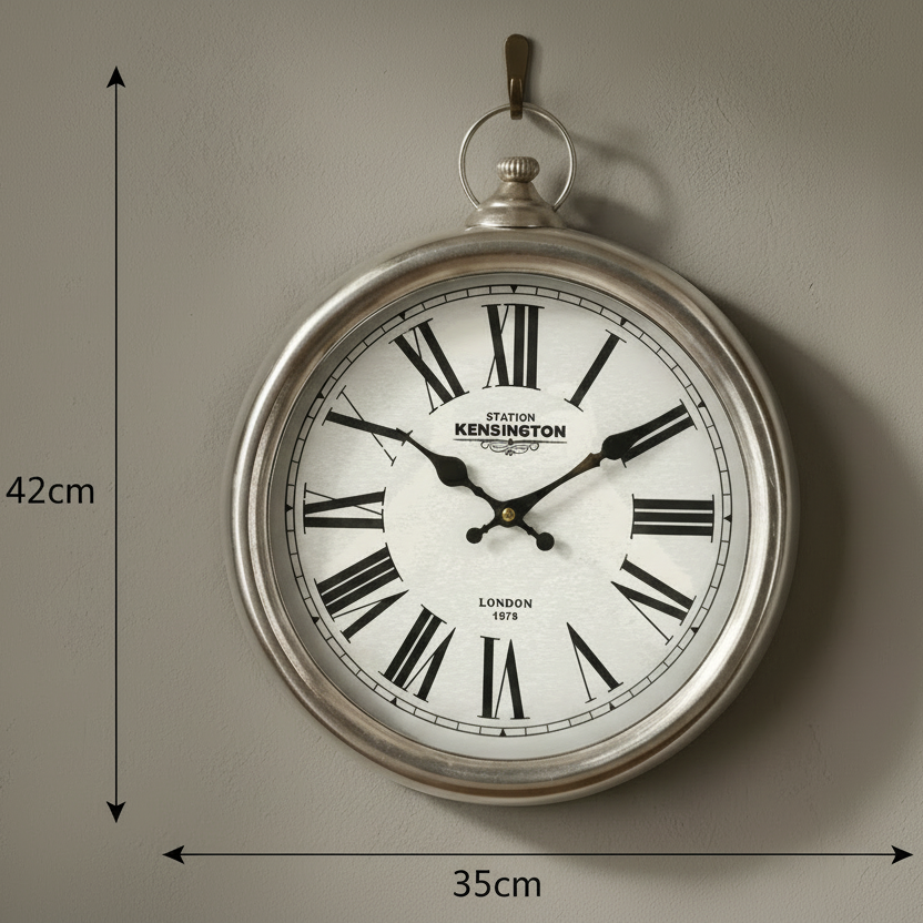 Horloge métal chiffres romains