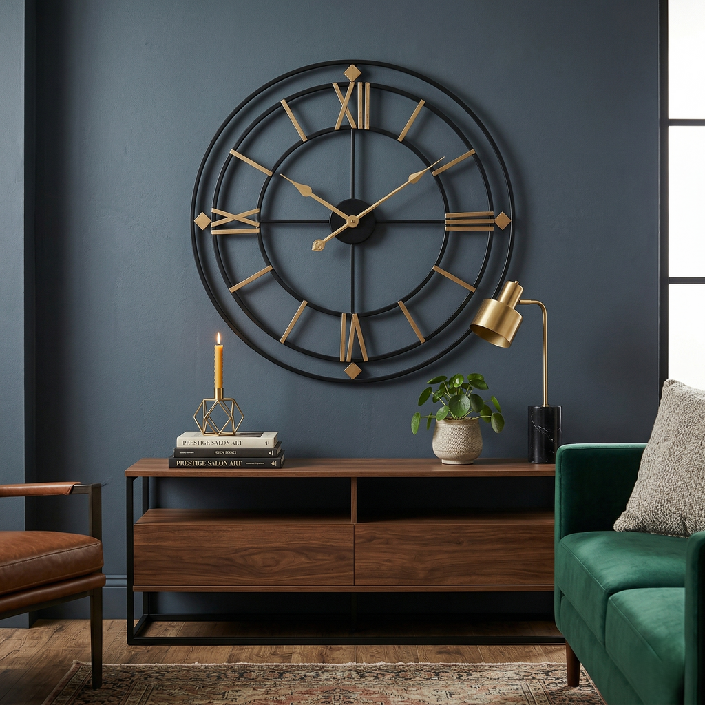 Horloge métal industriel