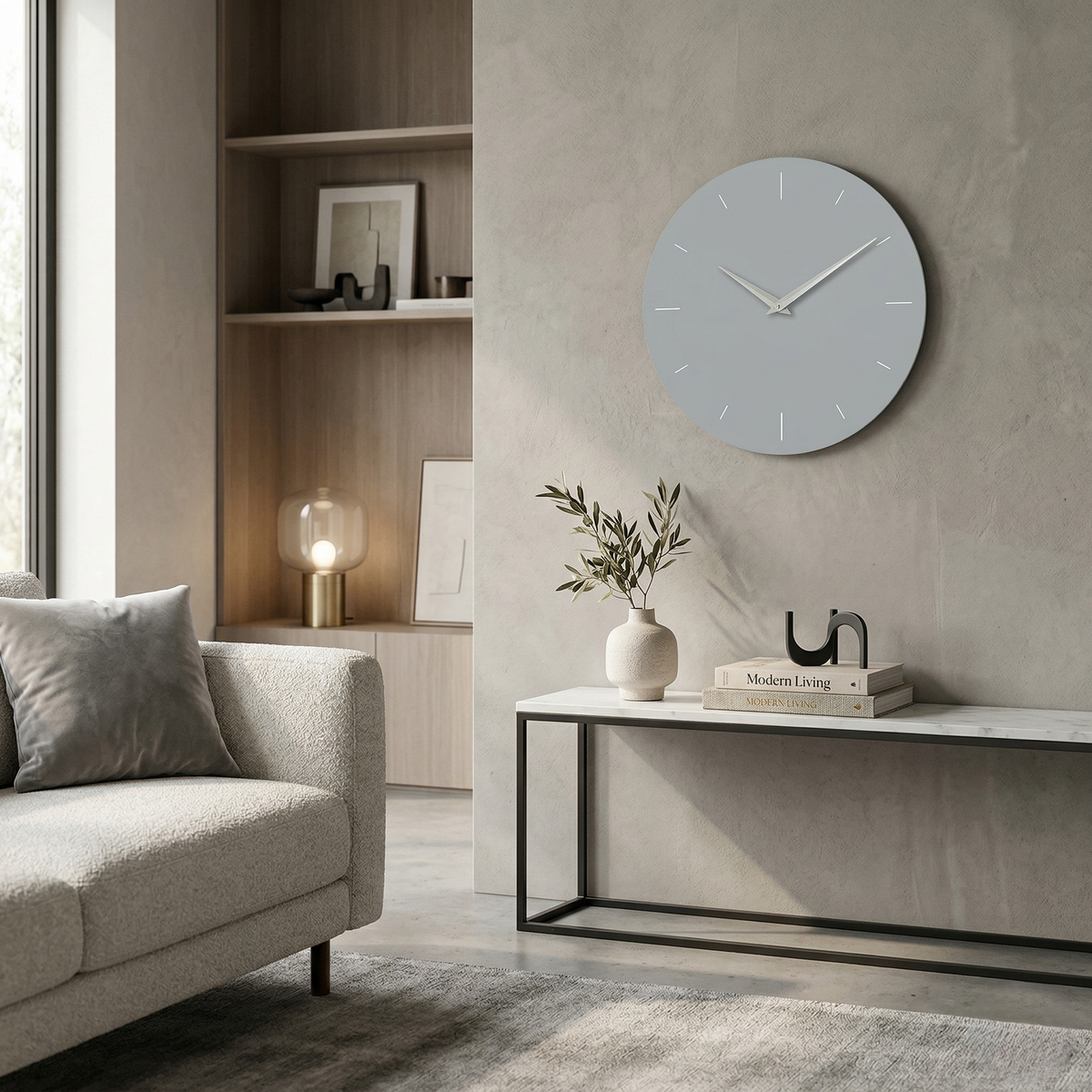 Horloge minimaliste gris