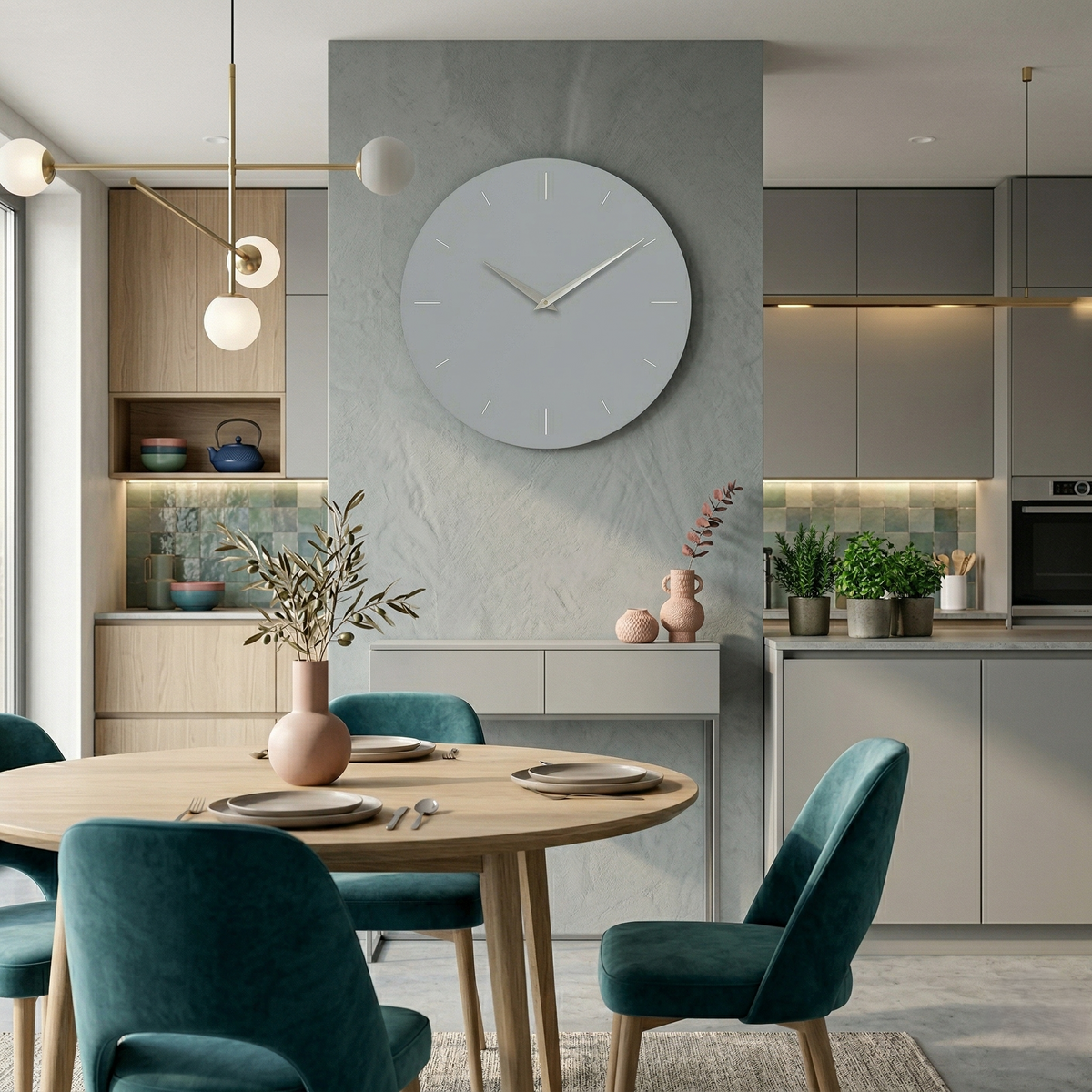 Horloge minimaliste gris