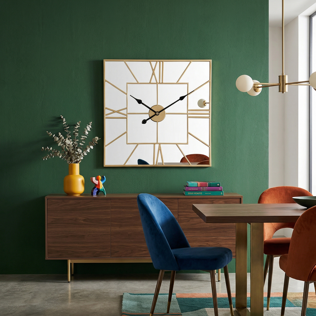 Horloge miroir carré