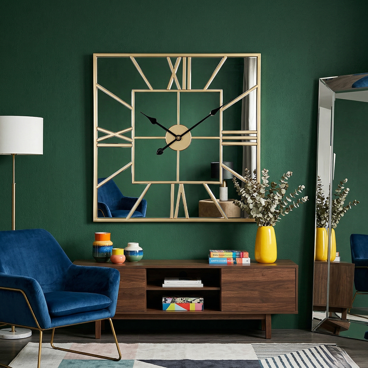 Horloge miroir carré