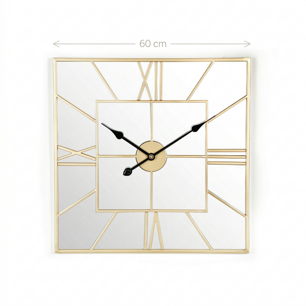 Horloge miroir carré