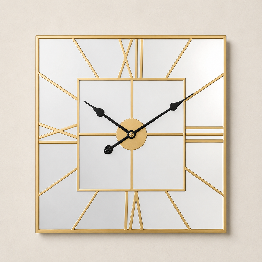 Horloge miroir carré